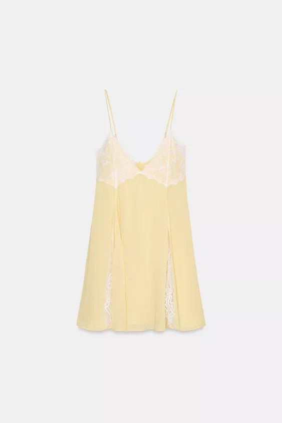 SHORT DRESS WITH CONTRAST LACE | Zara UK