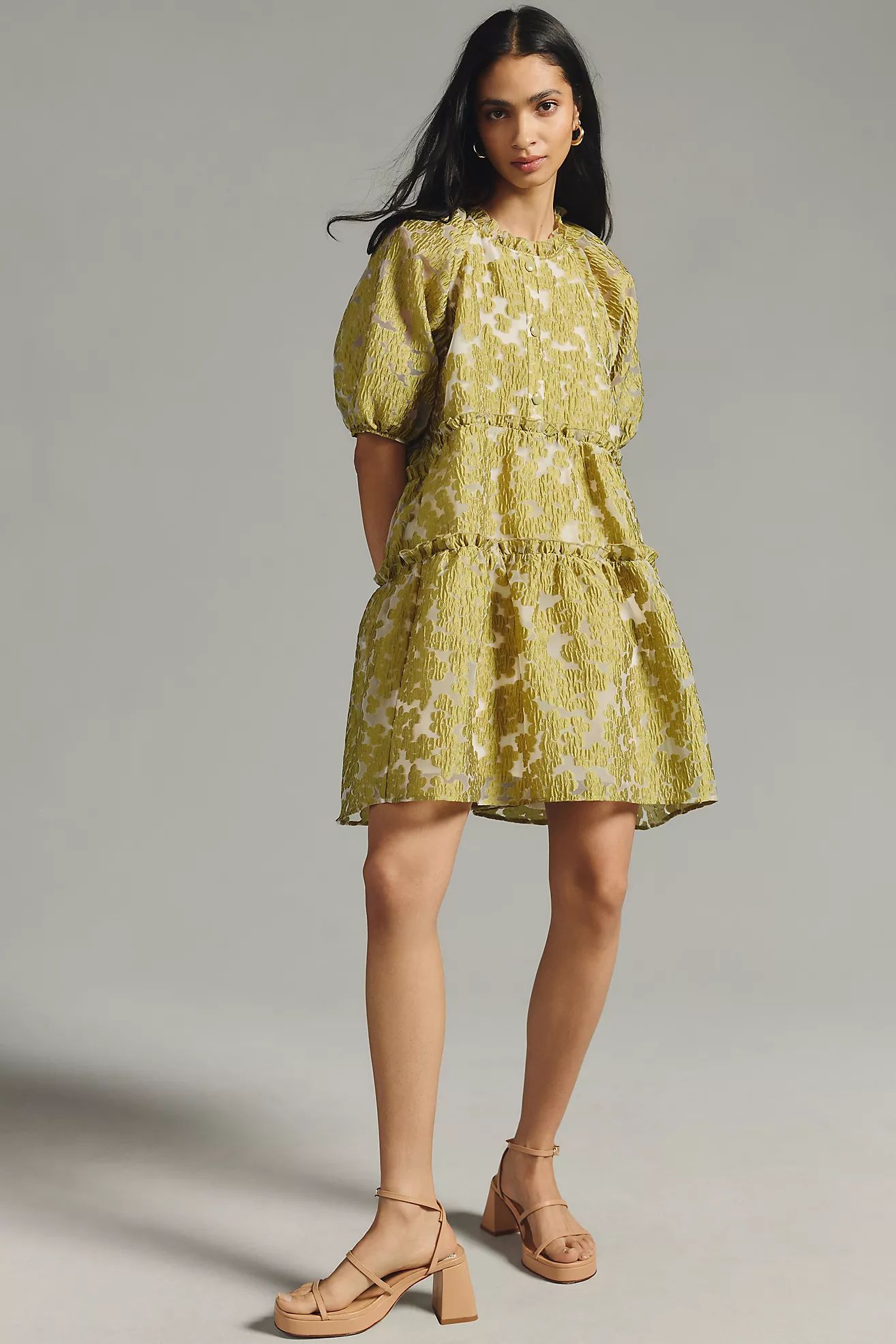 By Anthropologie Tiered Jacquard Dress | Anthropologie (US)