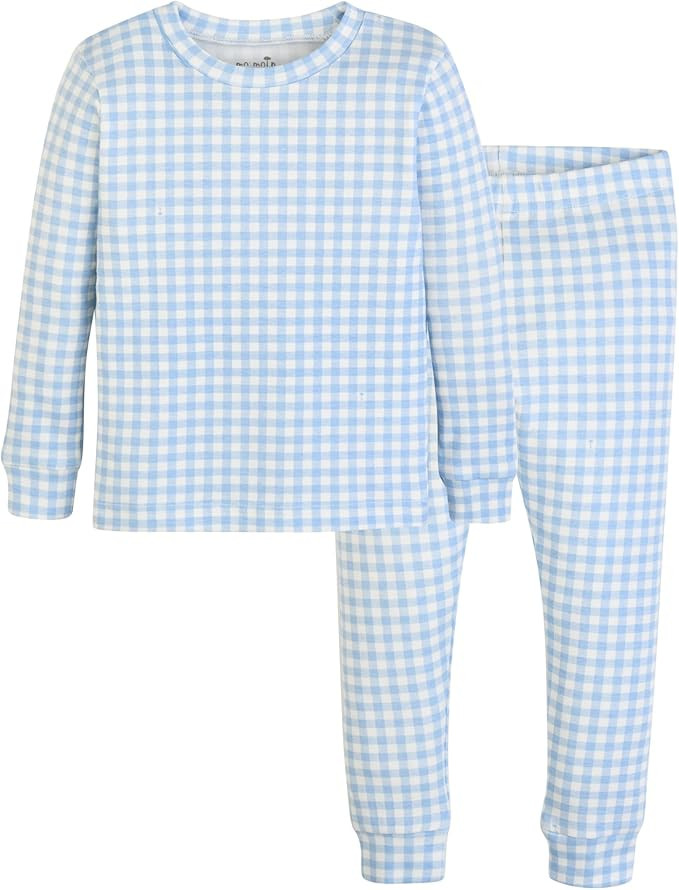 moimoln Plaid Check Soft Cotton Modal 6M-8Y Baby Toddler Long-Sleeve Snug-Fit Pajama Sleepwear Da... | Amazon (US)