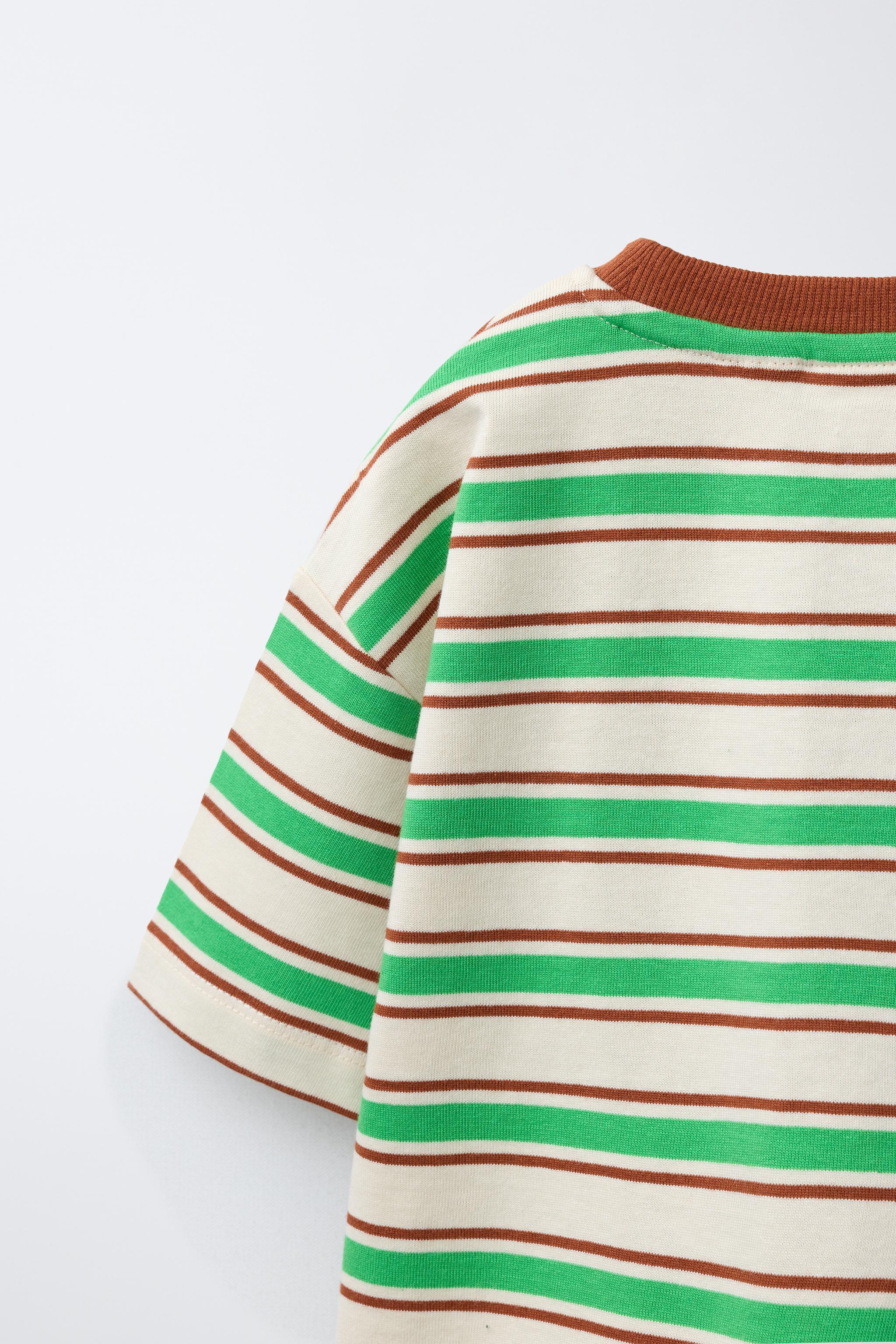 EMBROIDERED LOGO STRIPED T-SHIRT | Zara US