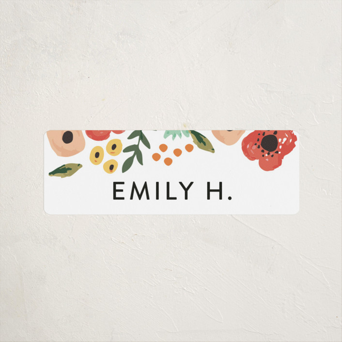 "Watercolor Flowers" - Customizable Custom Name Labels by Haley McCoy. | Minted