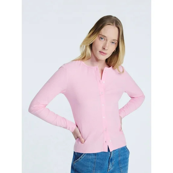 Free Assembly Women's Fitted Cardigan Sweater with Long Sleeves, Lightweight, Sizes XS-XXL | Walmart (US)