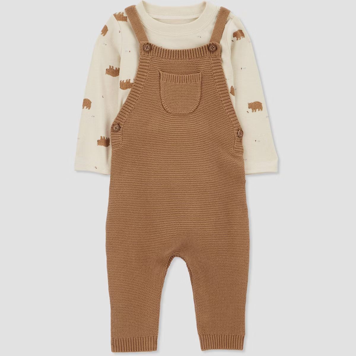 Carter's Just One You® Baby Boys' Bear Undershirt & Bottom Set - Brown 6M | Target