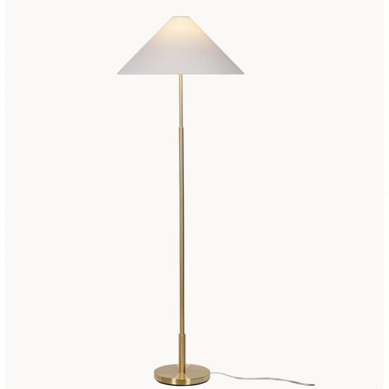 My Texas House 64" Brass Metal Floor Lamp with White Empire Shade | Walmart (US)