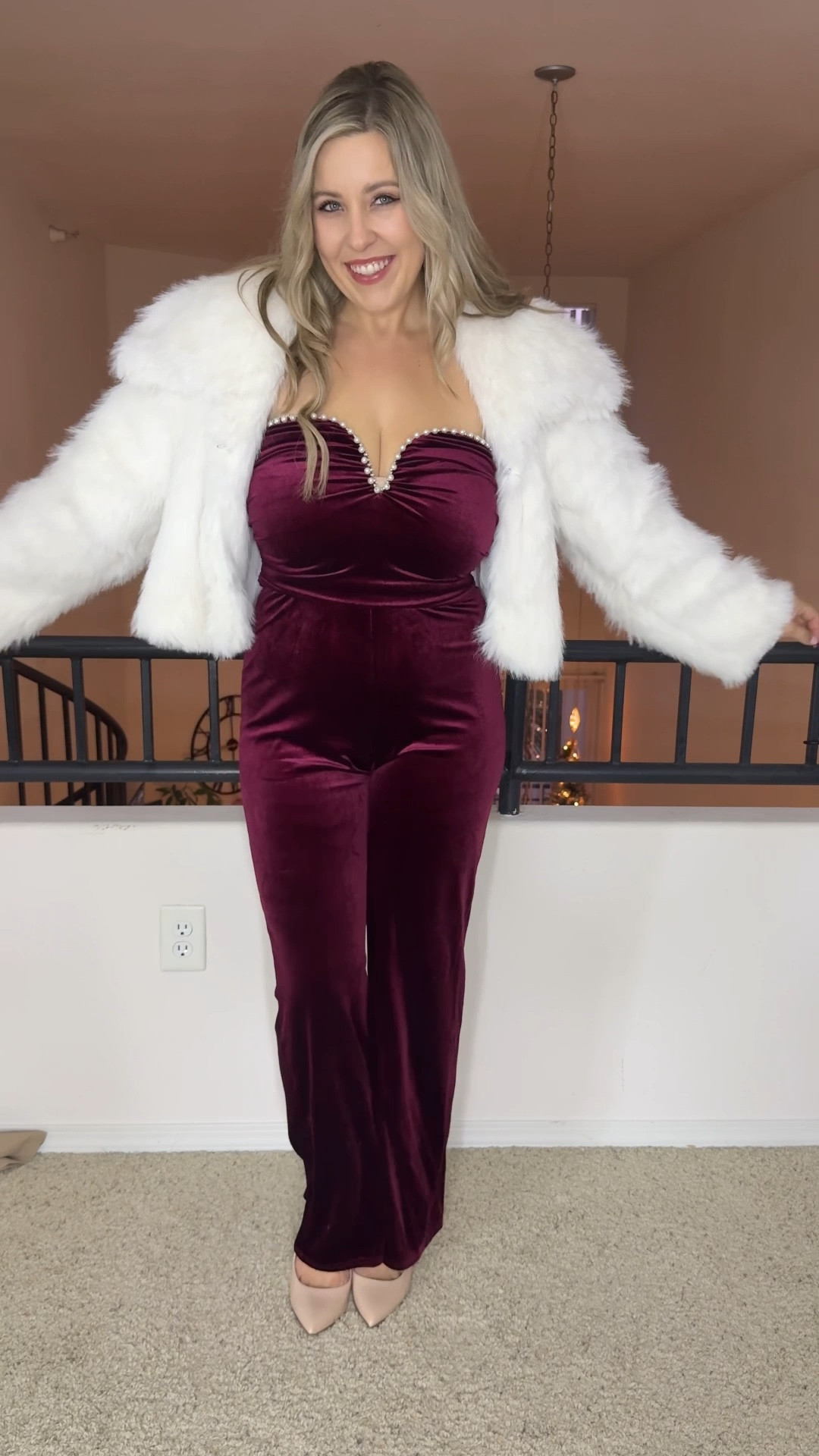 Burgundy Velvet Pearl Strapless Jumpsuit
Holiday outfit
New years eve party outfit

#LTKFindsUnder100 #LTKHoliday #LTKSeasonal