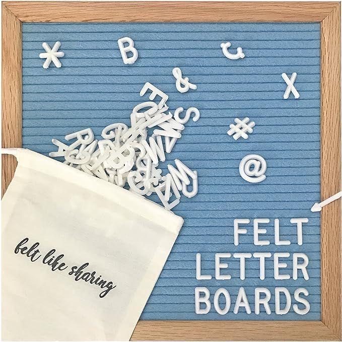 Light Blue Felt Letter Board 10x10 Inches. Changeable Letter Boards Include 300 White Plastic Let... | Amazon (US)