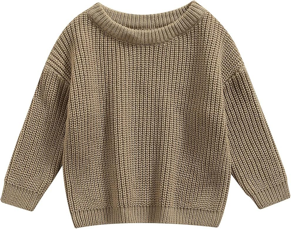 Infant Toddler Baby Girl Boy Knit Sweater Warm Sweatshirt Long Sleeve Shirt Tops Knitted Fall Win... | Amazon (US)