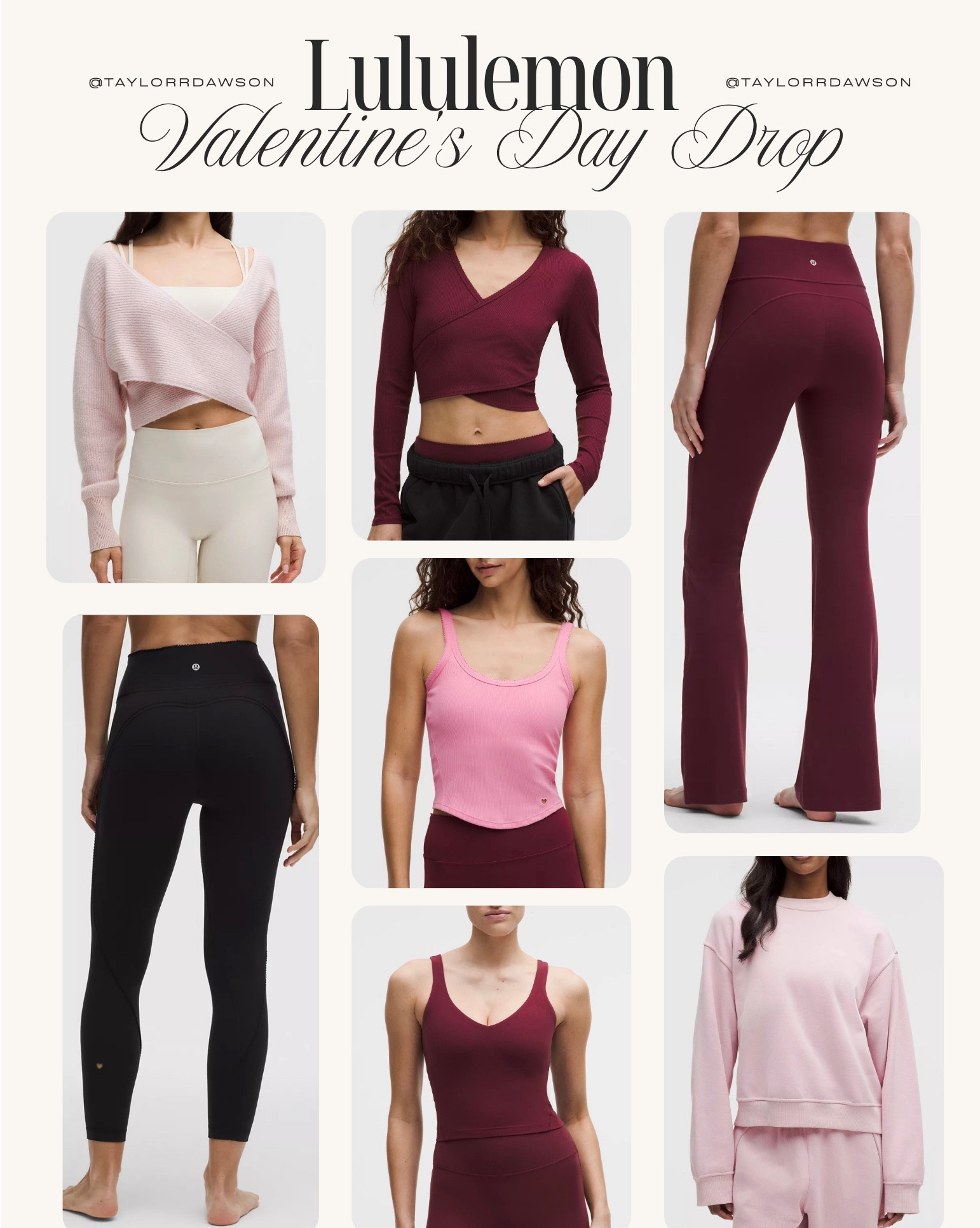 Lululemon Valentine’s day drop!

vday, activewear, lululemon, heart, pink, maroon, flare pants, align tank, ruffle hem, cross sweater, crew neck, bubblegum pink, workout wear, athliesure 



#LTKActive #LTKValentine #LTKfitnessgoals