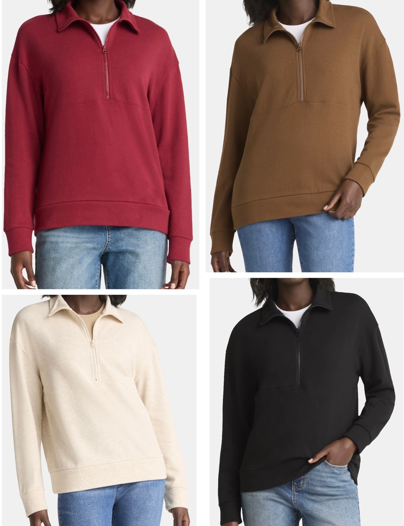 Half zip fleece sweatshirt #walmartpartner #casual #soft #fall 

#LTKSeasonal #LTKFindsUnder50