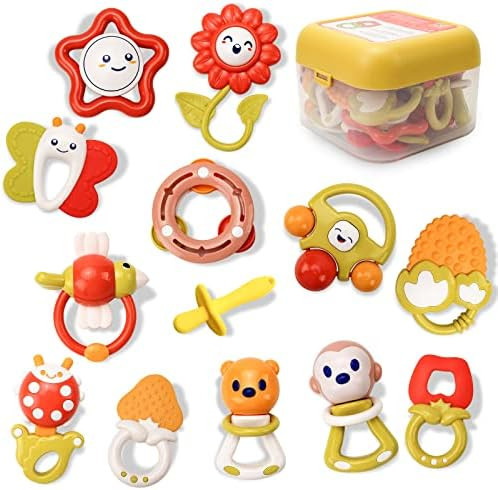 Xmasmate Baby Rattle Toys for Newborns - Baby Toys Teethers for Girls Boys 0-3-6-9-12 Months - Baby  | Amazon (US)