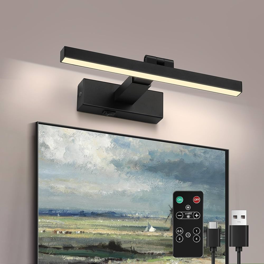 ZitoStory Black Picture Lights for Wall Dimmable Rechargeable Wireless Picture Lights for Paintin... | Amazon (US)