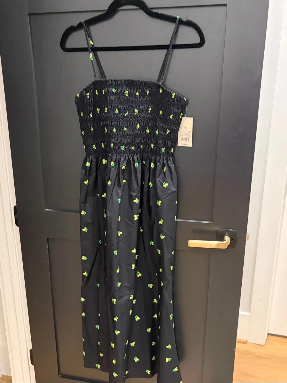 a new day Black Midi Dress with Neon Green Floral Motif | Poshmark