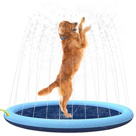VISTOP Non-Slip Splash Pad for Kids and Dog, Thicken Sprinkler Pool Summer Outdoor Water Toys - Fun  | Amazon (US)