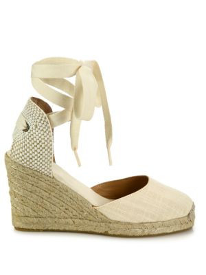 Canvas Ankle-Wrap Wedge Espadrilles | Saks Fifth Avenue