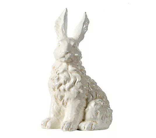 Barbara King 18" Ceramic Fluff Bunny Statue | QVC