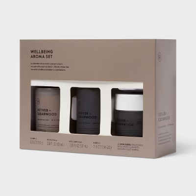 3pc Room Spray and Diffuser with Vetiver and Cedarwood Candle Gift Set - Threshold™ | Target