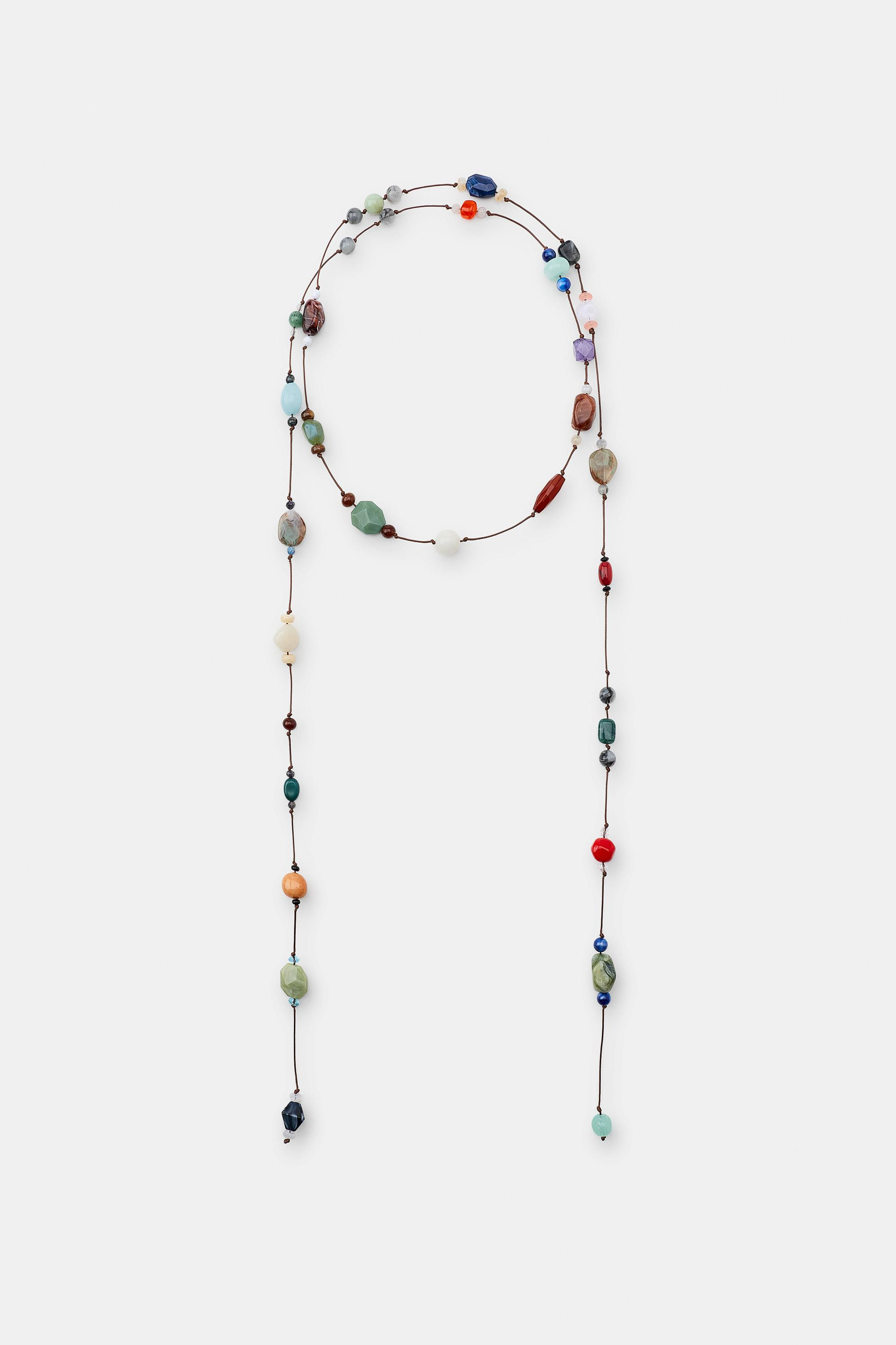 BEADED STONE CORD BELT | Zara US