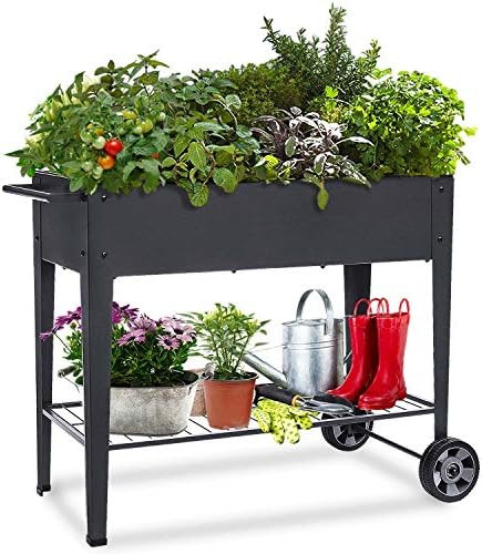 FOYUEE Raised Planter Box with Legs Outdoor Elevated Garden Bed On Wheels for Vegetables Flower H... | Amazon (US)