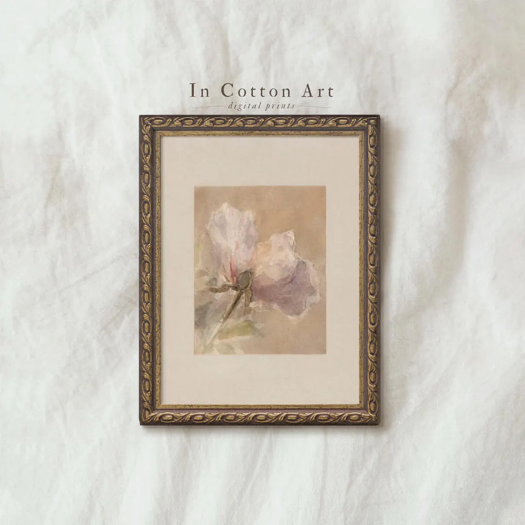 Antique Rose Painting PRINTABLE / Botanical Vintage Girls Nursery Room Decor / Dainty Floral Art ... | Etsy (Global)