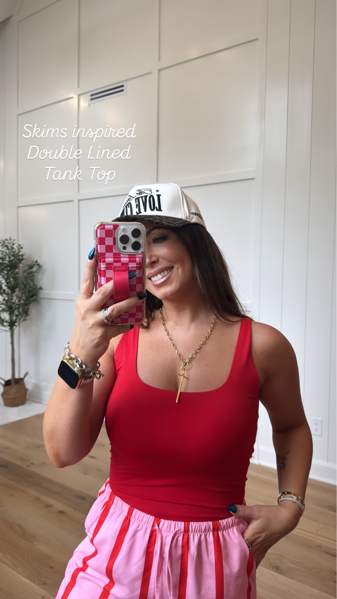 Cherry coke color combo foreverrr 🍒❤️🩷 This SKIMS-inspired tank is so soft + flattering and the pink/red striped pants make it the cutest comfy summer look. Perfect for errands, lounging, coffee runs, or just pretending you’re in a Pinterest board ✨

#LTKStyle #LTKFinds #SummerStyle #CasualChic #ComfyStyle #SkimsInspired #MatchingSetVibes #PinkAndRed #OOTD

#LTKgrwm #LTKootd #LTKmomlife