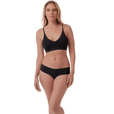Pact Women's Organic Cotton Pretty Plunge Bra Black Medium | Target
