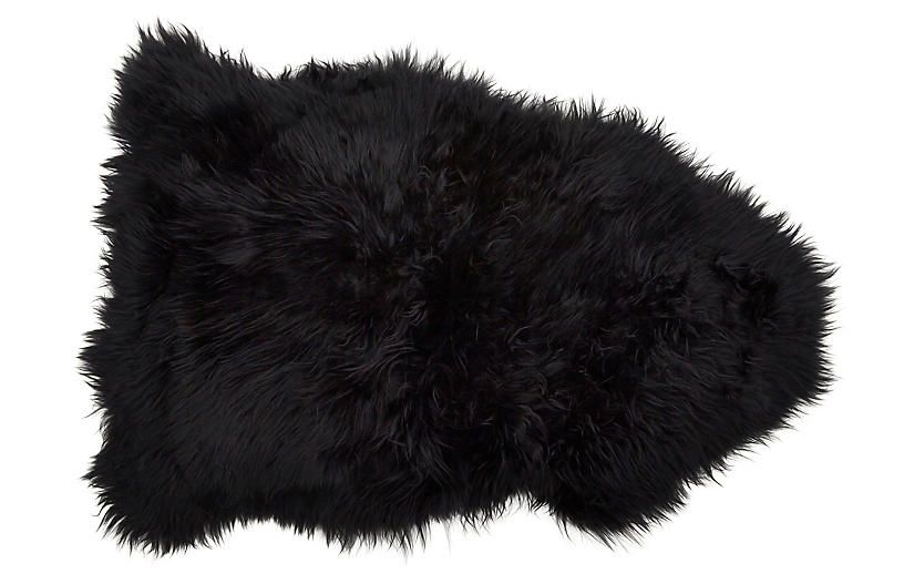 Sheepskin Rug, Black | One Kings Lane