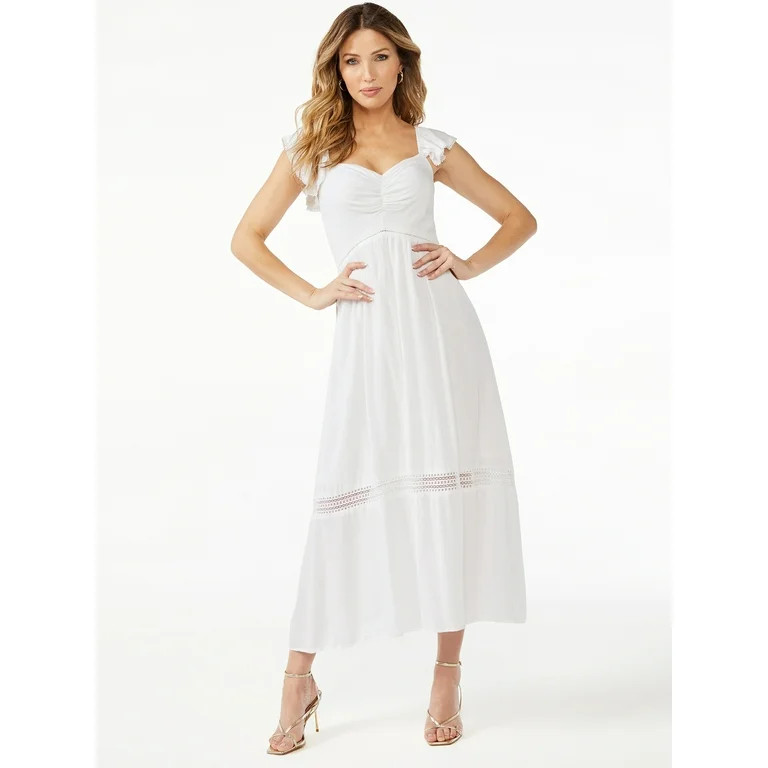 Sofia Jeans by Sofia Vergara Women's Tiered Maxi Dress with Back Tie Neck | Walmart (US)