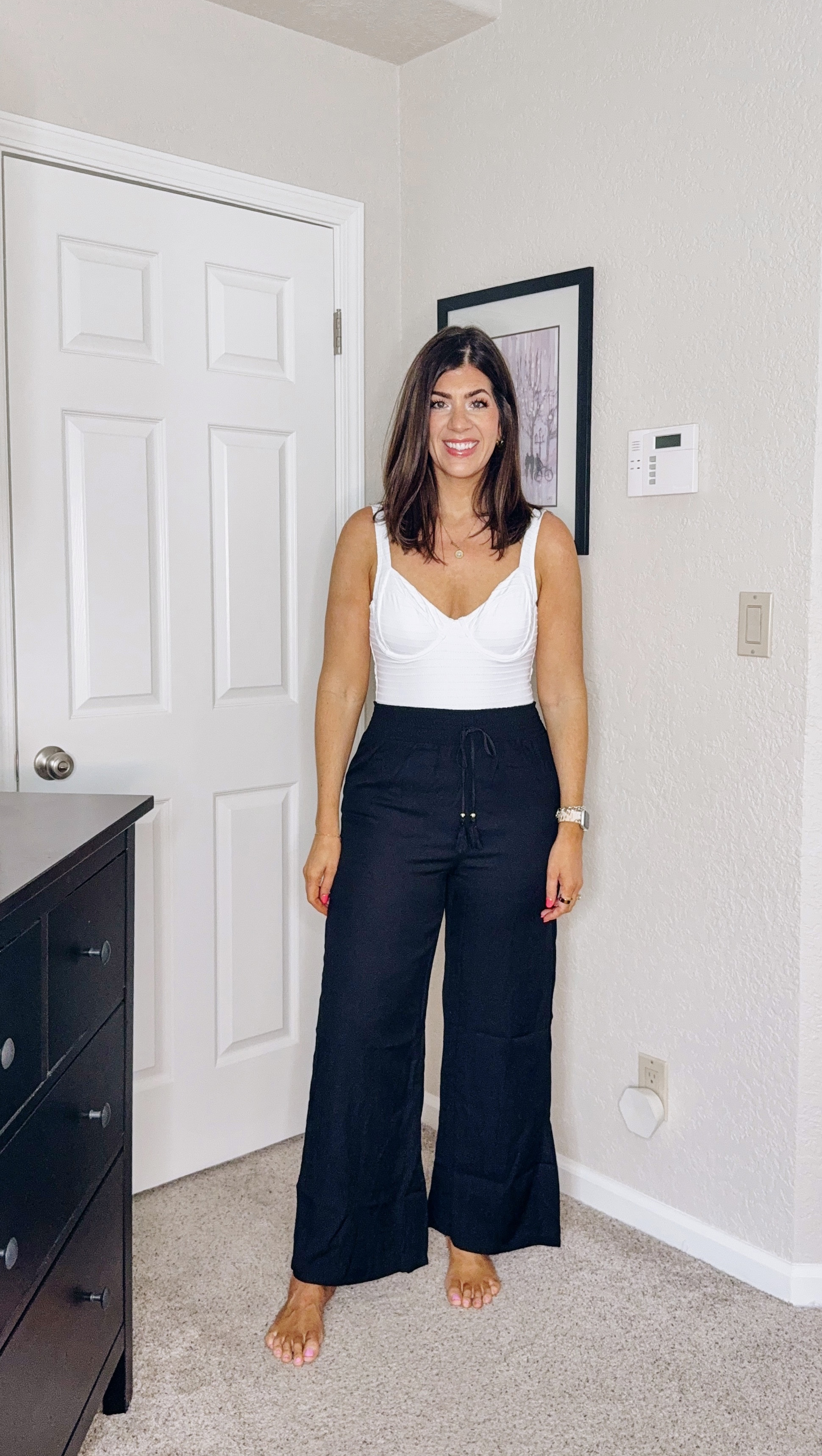 In a large swimsuit
Medium swim cover up pant 

#LTKFindsUnder50 #LTKMidsize #LTKSwim