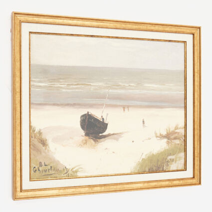 Boat In Sand Wall Art 60x51cm | TK Maxx