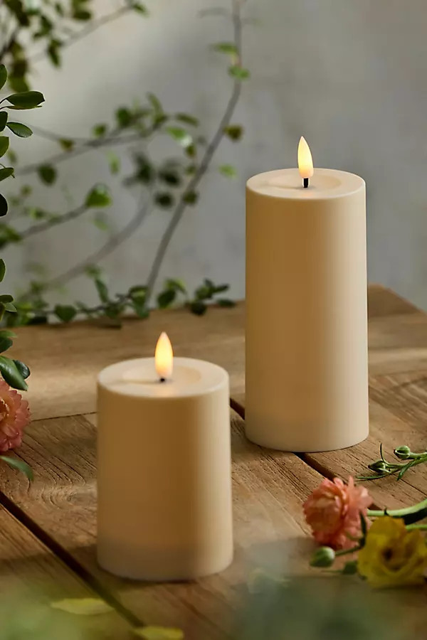 Solar Flameless Pillar Candle | Anthropologie (US)