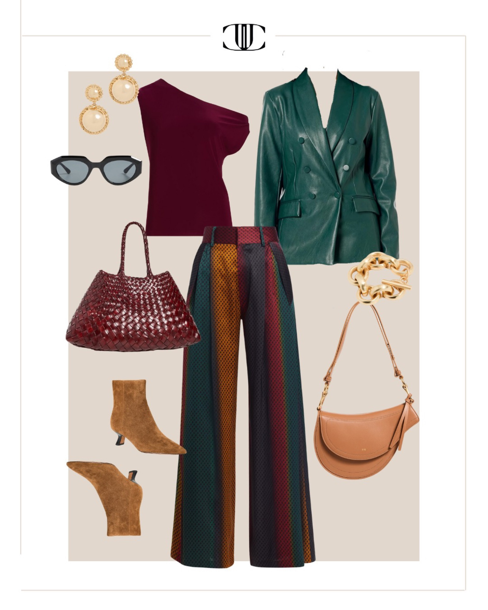 Incorporating the color bordeaux into your fall wardrobe.

Drop shoulder top, silk pants, fall pants, suede calf boots, leather tote bag, Crossbody bag, gold earrings, gold chain bracelet, faux leather blazer, black sunglasses 

#LTKShoeCrush #LTKStyleTip #LTKOver40