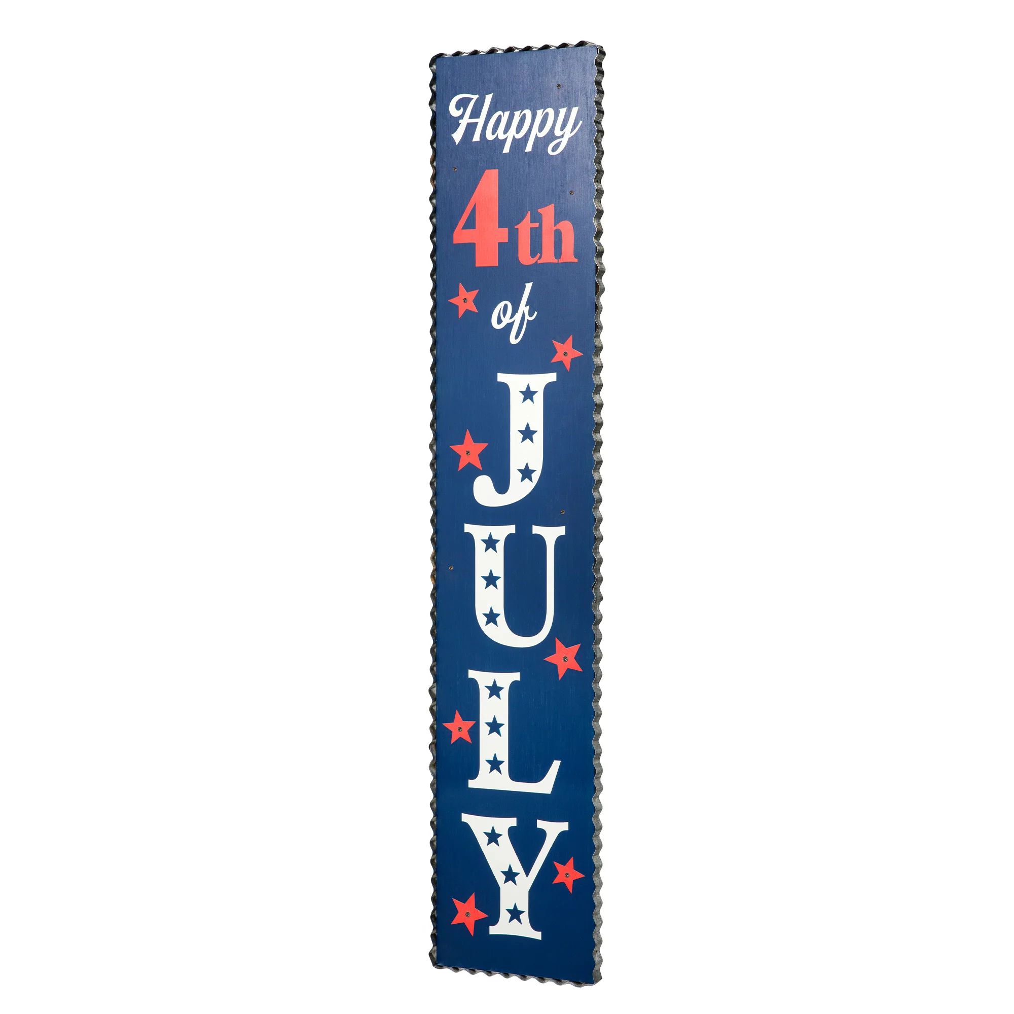 The Holiday Aisle® Lighted Wooden Happy July 4Th Porch Sign | Wayfair | Wayfair North America