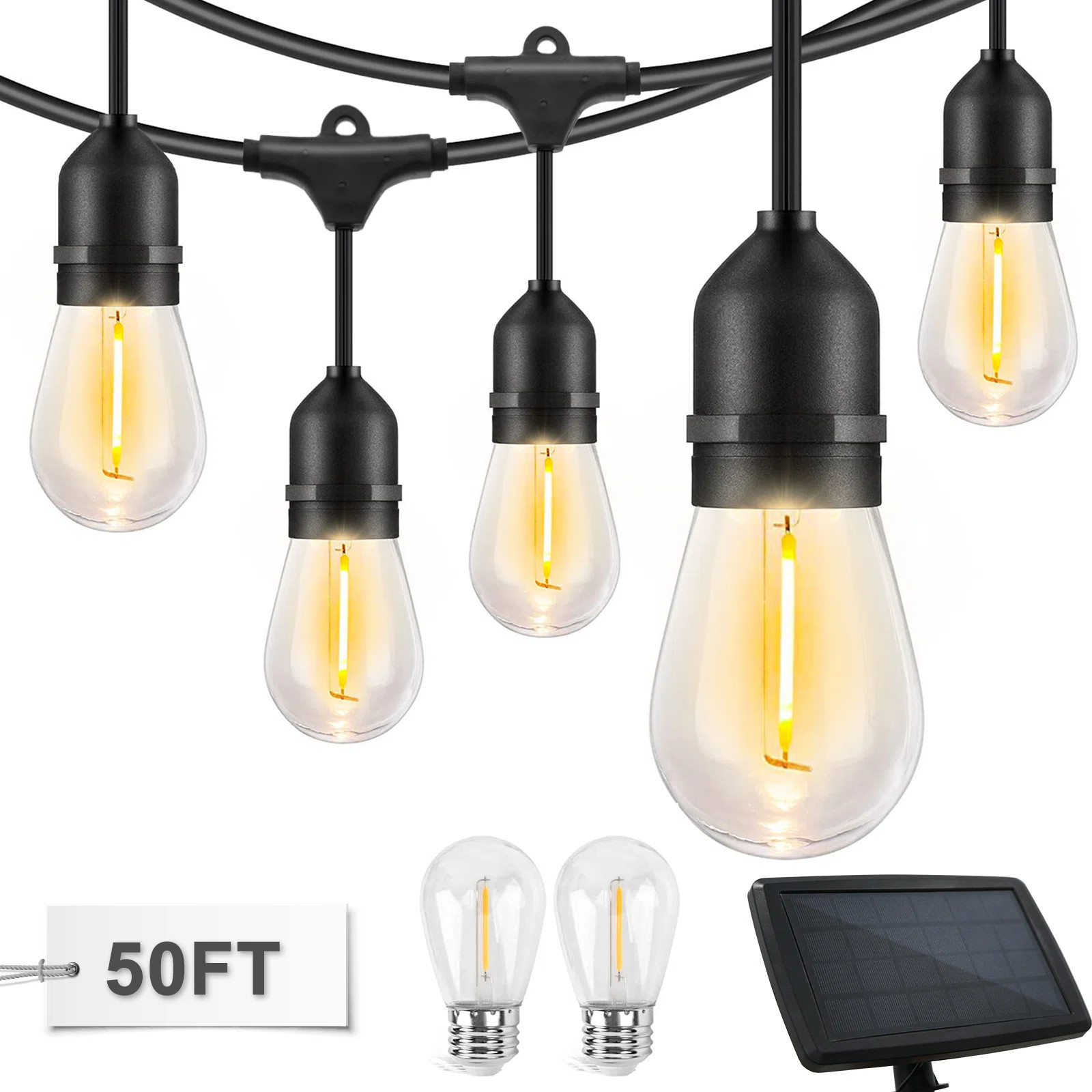 EAGLE PEAK  Outdoor 15 - Bulb 50'' Plug-in String Light | Wayfair | Wayfair North America