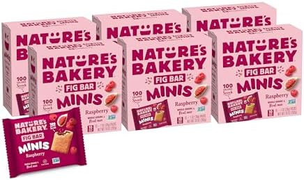 Nature's Bakery Fig Bar Minis, Raspberry, Whole Grain, Vegan Friendly, Kosher, Non-GMO, 10 Ounce ... | Amazon (US)