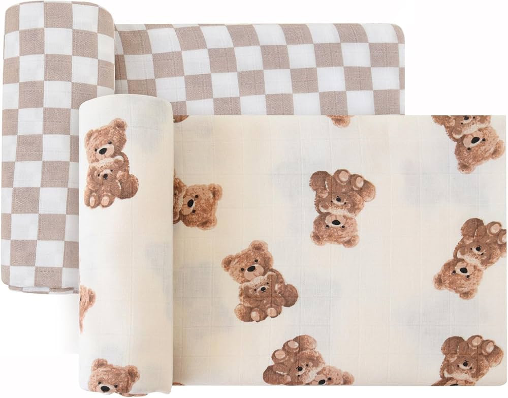 LifeTree Muslin Swaddle Blankets, Baby Swaddling Wrap Nursery Blanket Unisex, Soft 70% Viscose fr... | Amazon (US)