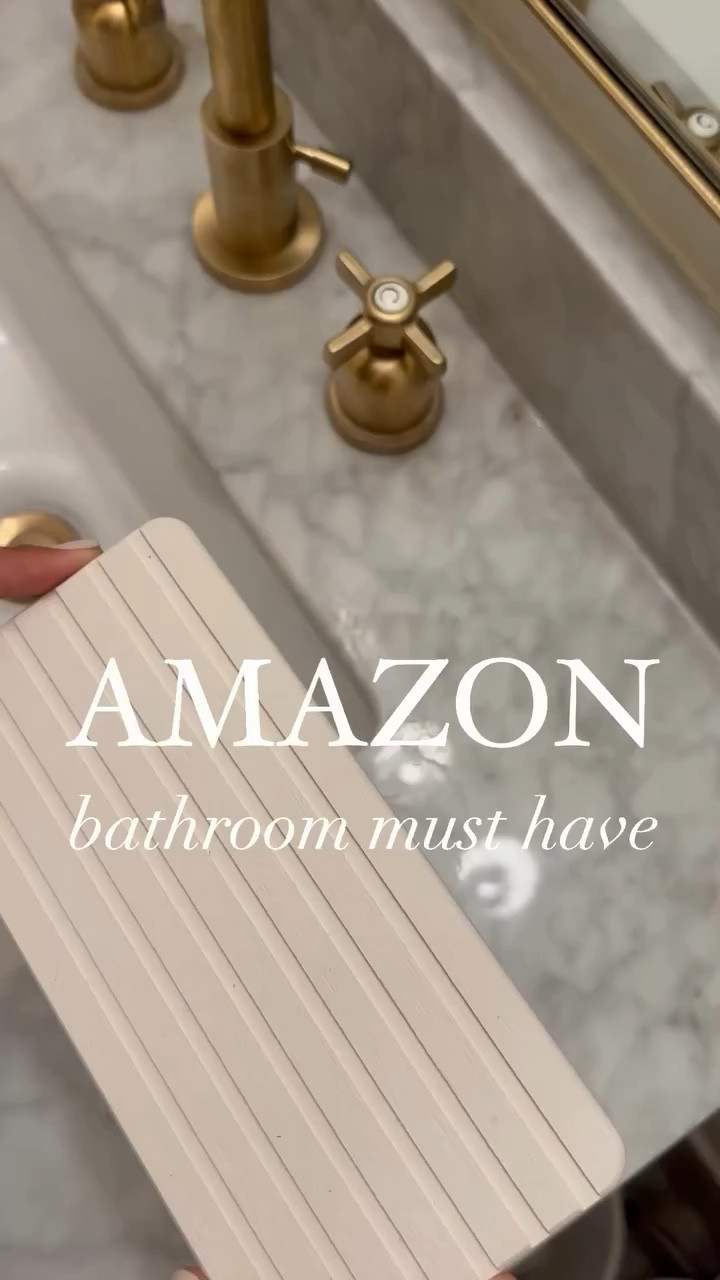 Avoid soap damage with this quick drying stone mat . I have fallen in love with quick drying stone mats recently - where have they been all my life ? 
Bathroom must have #LTKVideo 

#LTKStyleTip #LTKSaleAlert #LTKFindsUnder50