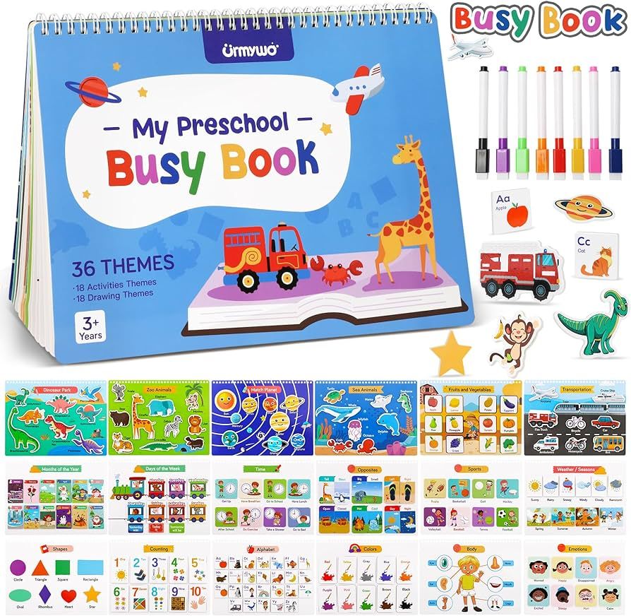 Montessori Busy Book for Toddlers 1-3 2-4,Preschool Learning Activities with 36 Themes Learning a... | Amazon (US)