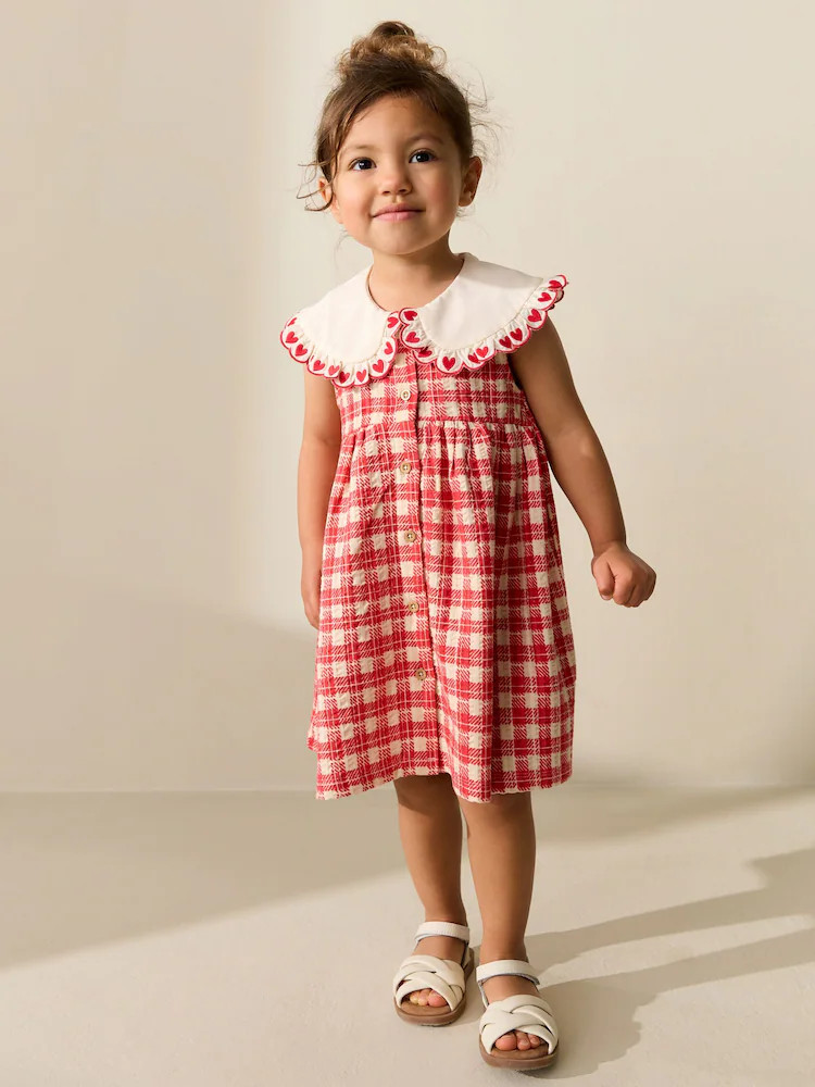 Red Check Collared Summer Dress (3mths-7yrs) | Next US