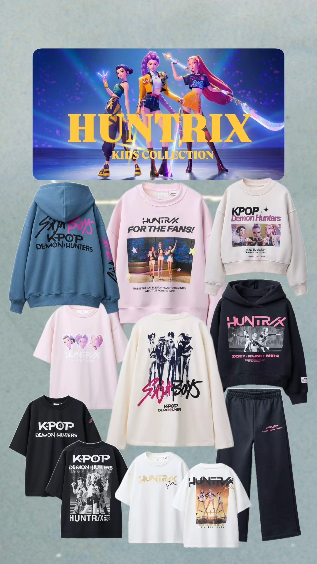 “When the world hits ‘repeat,’ the merch hits ‘sold out.’ Huntrix era: unstoppable.” Zara kids HUNTRIX collection 🔥🔥 sizes up to 14y!! Some sizes already selling fast cuz its hard to find Huntrix merch atm! 
▫️Huntrix kpop demon hunters, saja boys, golden, Rumi, Mira, Zoey

#LTKKids #LTKPetite #LTKGiftGuide
