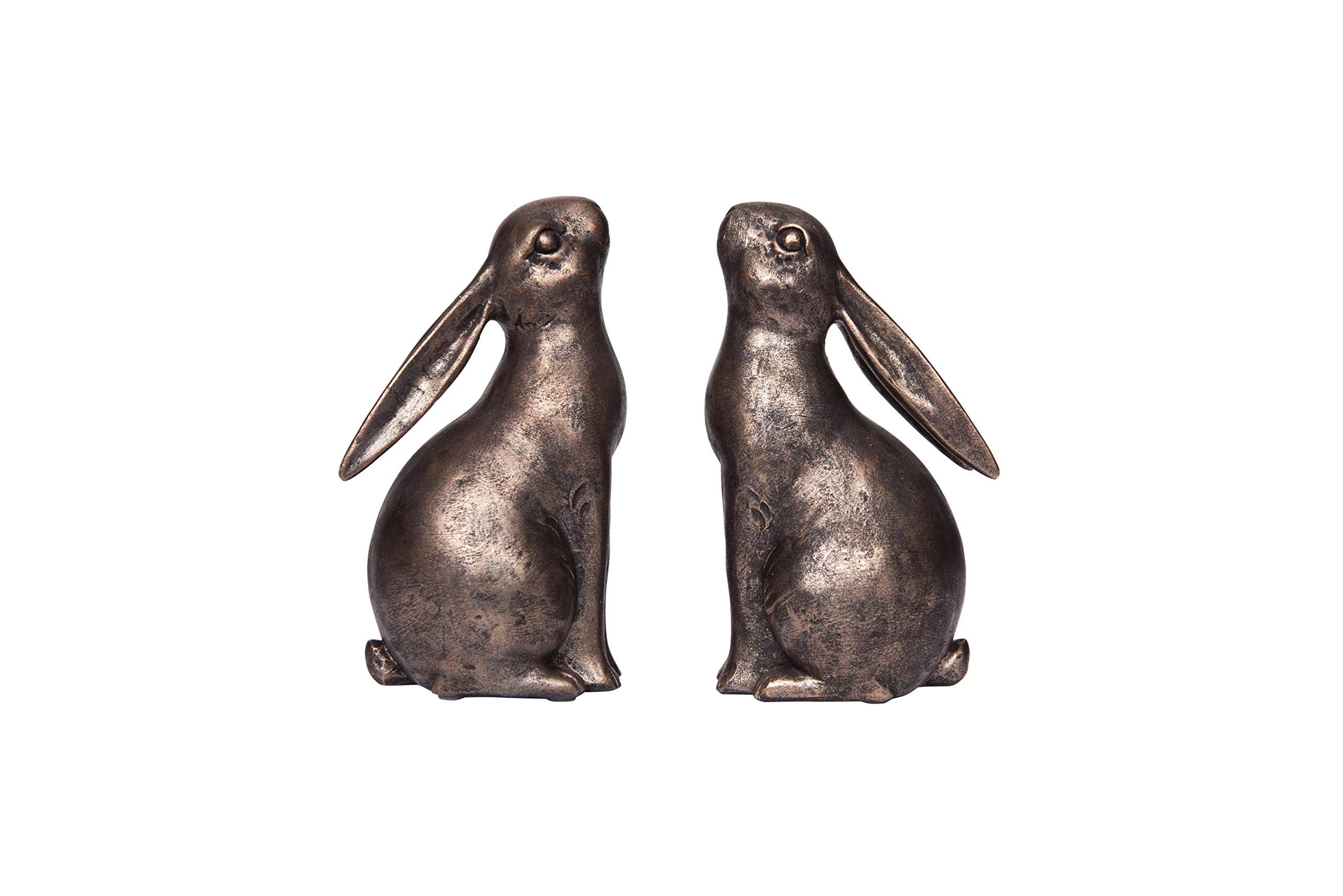 Creative Co-Op Decorative Resin Rabbit Bookends, Bronze, Set of 2 | Amazon (US)