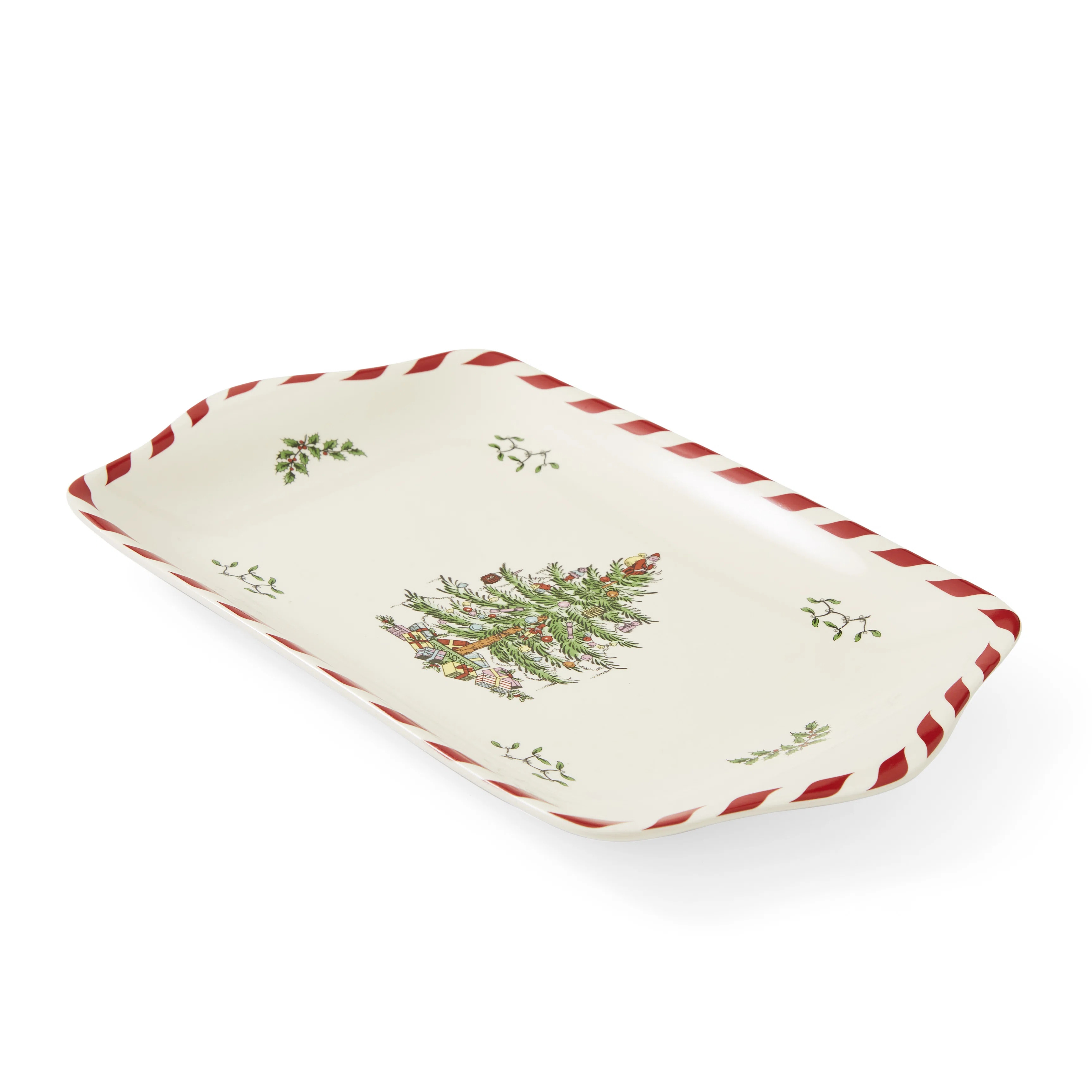 Spode Christmas Tree Peppermint Dessert Tray 12" | Wayfair North America