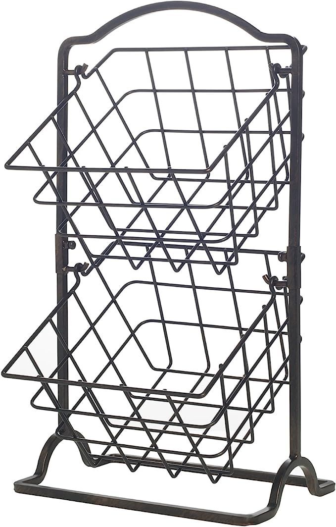 Gourmet Basics by Mikasa General Store 2 Tier Hanging Basket, Antique Black, 5217596 | Amazon (US)