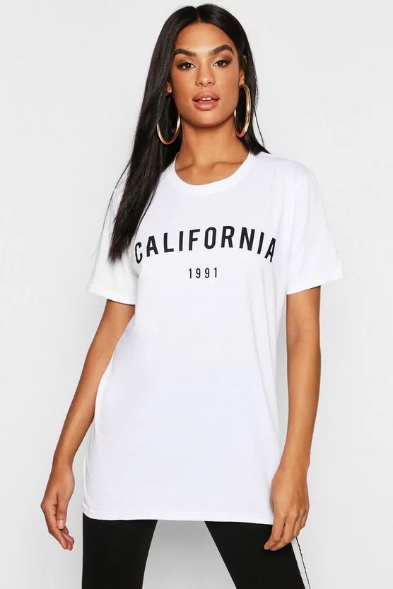 Tall California 1991 Graphic T-Shirt | Boohoo.com (US & CA)