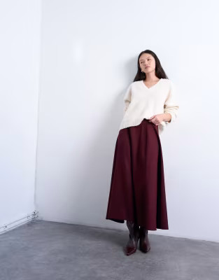 Topshop tailored full circle a line maxi skirt in port royal | ASOS (Global)