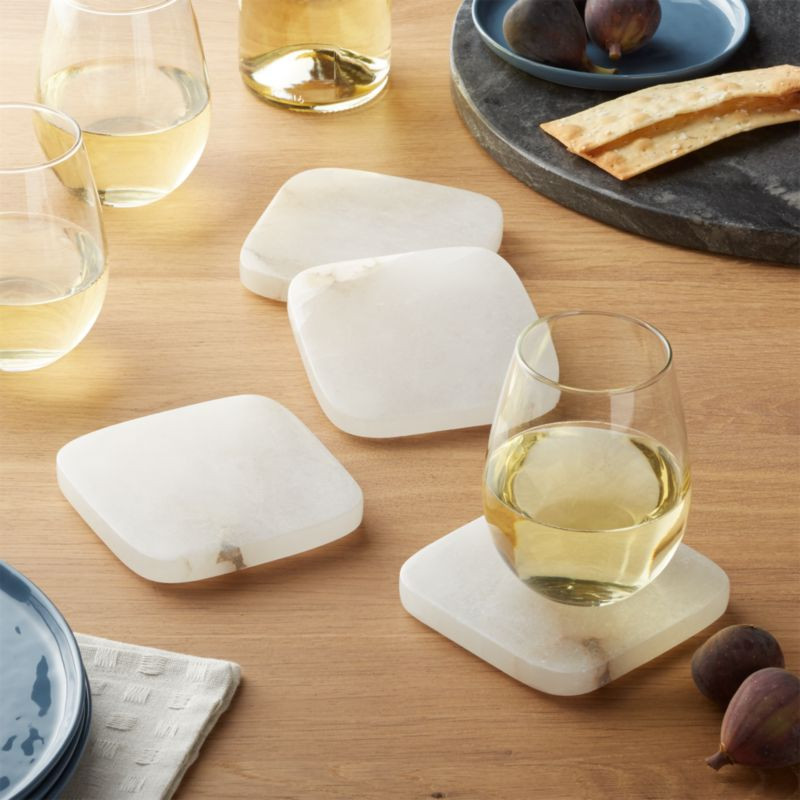 Alabaster Coasters, Set of 4 + Reviews | Crate and Barrel | Crate & Barrel