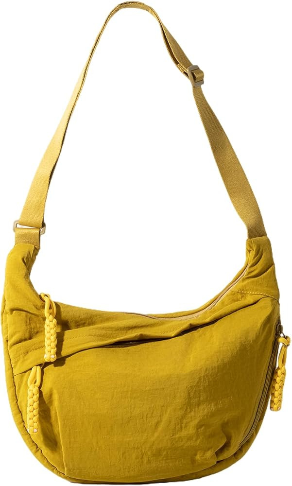 Hobo Bag for Women Men Crescent Crossbody Bag Small Shoulder Nylon Dumpling Bag with Adjustable S... | Amazon (US)