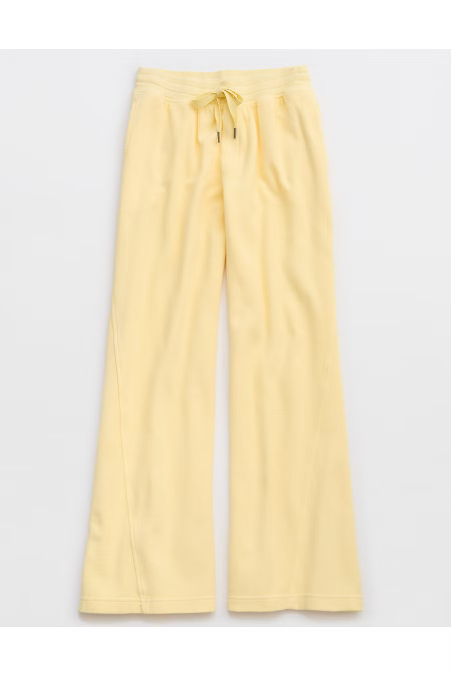 Aerie Soft Landing Ribbed Trouser Women's Yellow Notes S | Aerie