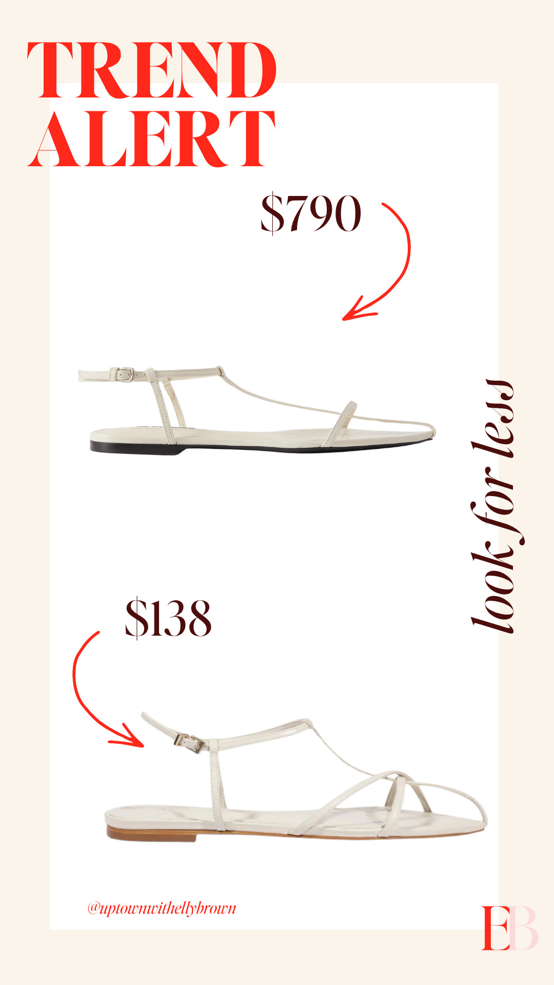 Jil Sander makes the cream leather sandal that every minimalist outfit has been waiting for — soft leather, pointed toe, Italian-made, $790. It's the flat that fashion people wear when they want their shoes to say something without saying anything at all.

Schutz's Lowen Flat in white leather is $138 and is genuinely close. Smooth leather, leaf toe, a delicate T-strap detail through the center that adds structure without weight. Clean lines, slender straps, buckle closure — it's the same "quiet, considered flat" energy at a price point that doesn't require a conversation with your bank account.
Both work with a slip dress, tailored trousers, or linen sets. 

One has an Italian address on the box. The other just looks like it does. 

 