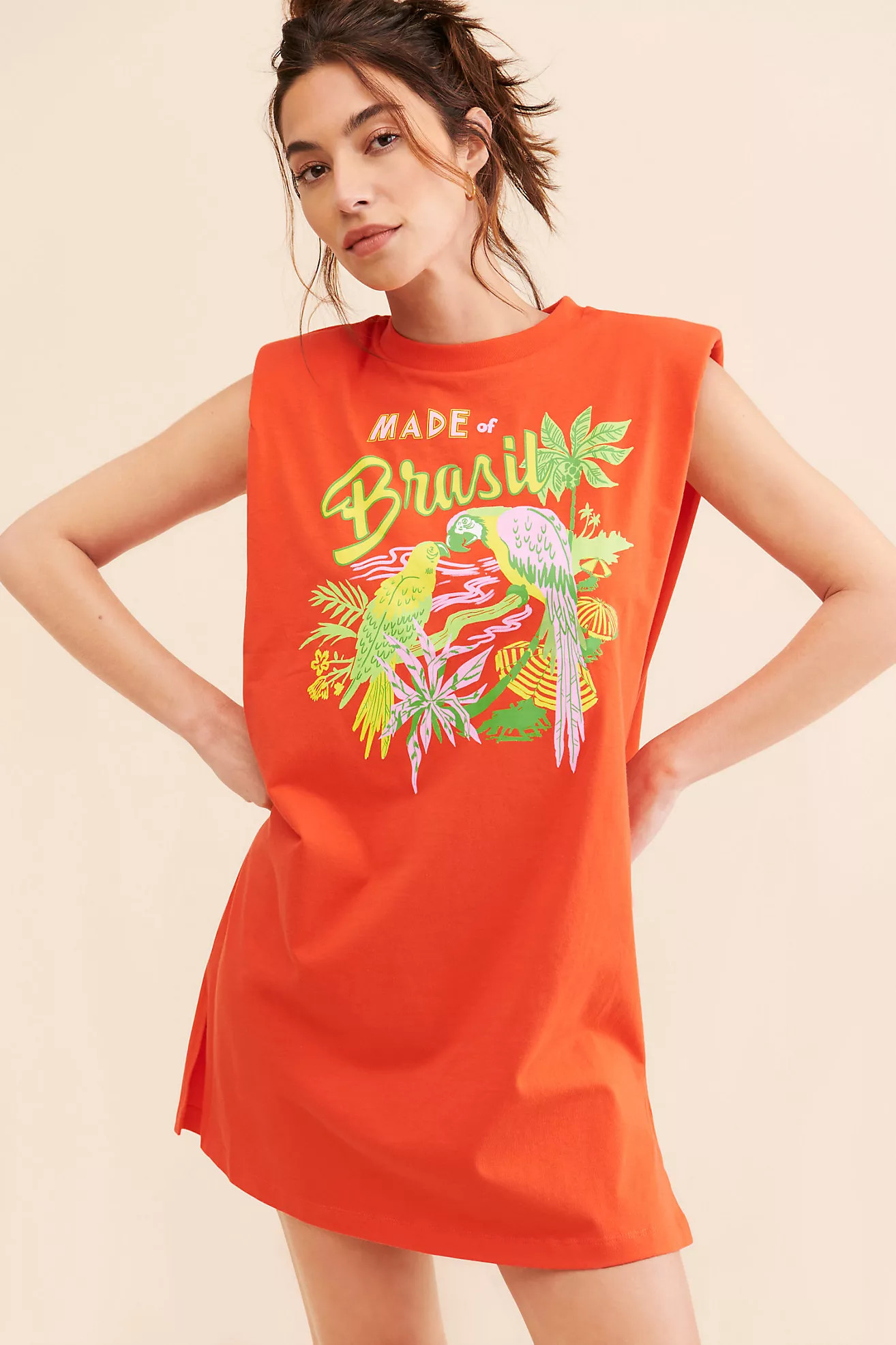 FARM Rio Brasil Red Mini T-Shirt Dress | Anthropologie (US)