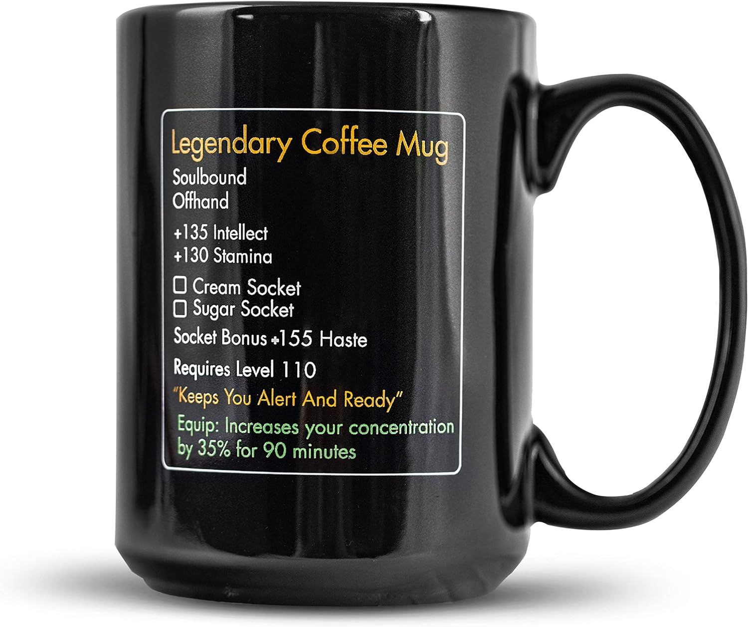 MMO Mug - Legendary Coffee Mug Level 110 - Large Ceramic Black Coffee Mug 15oz - Gaming, Gamer Cu... | Amazon (US)